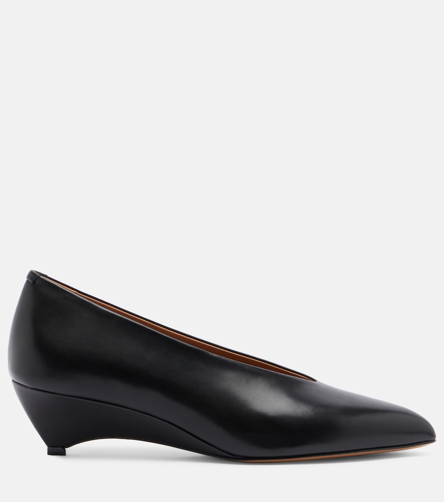 Jil Sander Arc leather pumps