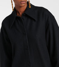 Jil Sander Asymmetric wool-trimmed shirt dress