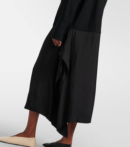 Jil Sander Asymmetric wool-trimmed shirt dress