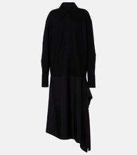 Jil Sander Asymmetric wool-trimmed shirt dress