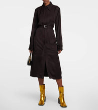 Jil Sander Belted satin midi dress