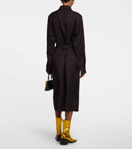 Jil Sander Belted satin midi dress