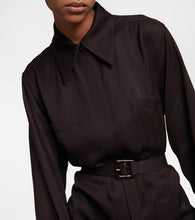 Jil Sander Belted satin midi dress
