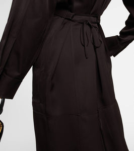 Jil Sander Belted satin midi dress