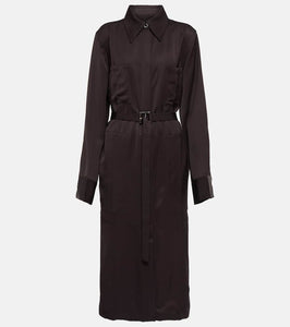 Jil Sander Belted satin midi dress