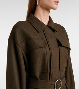Jil Sander Belted wool-blend shirt dress