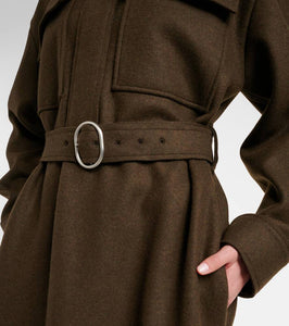 Jil Sander Belted wool-blend shirt dress