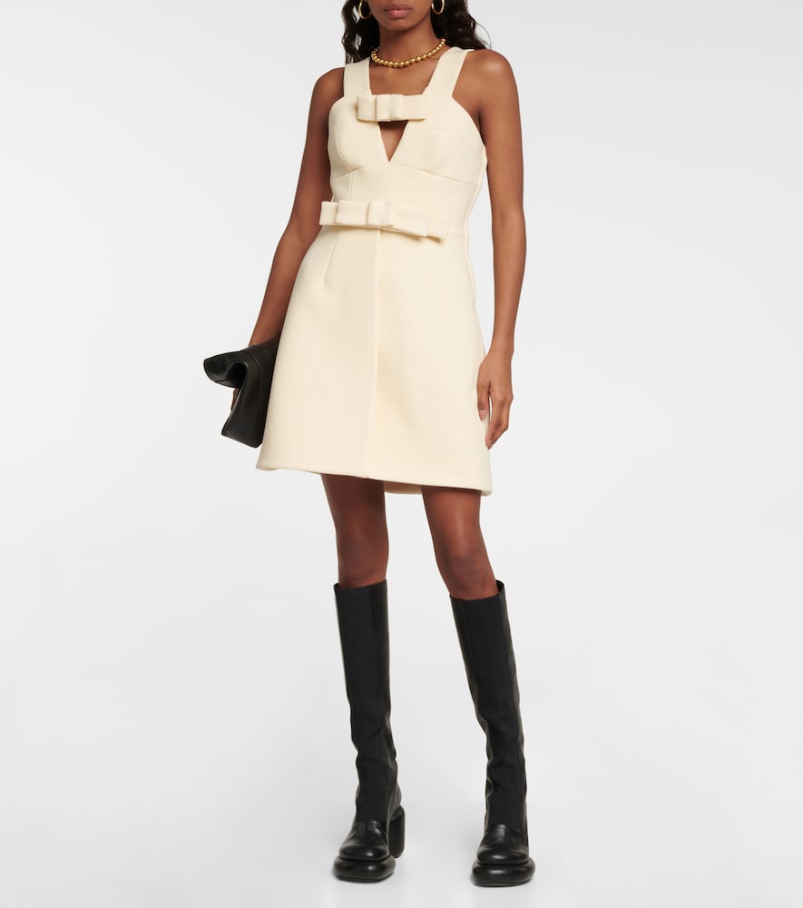 Jil Sander Bow-detail wool-blend minidress