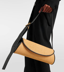 Jil Sander Cannolo Small leather-trimmed shoulder bag