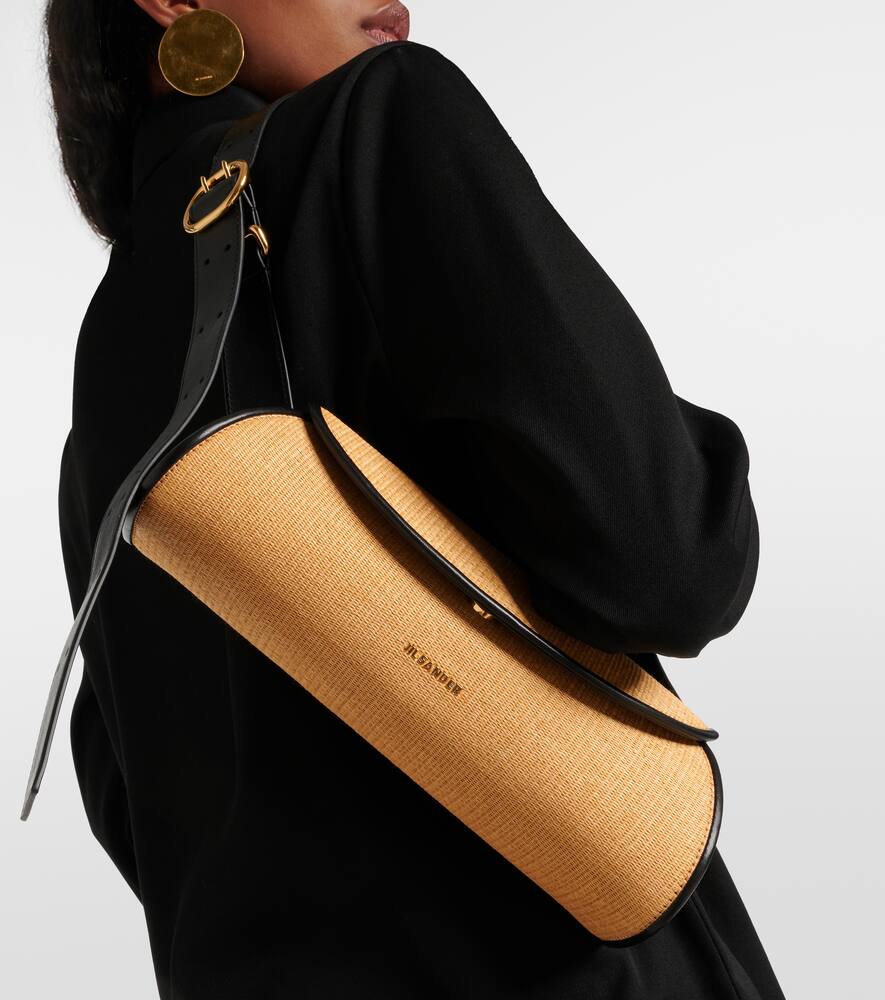 Jil Sander Cannolo Small leather-trimmed shoulder bag
