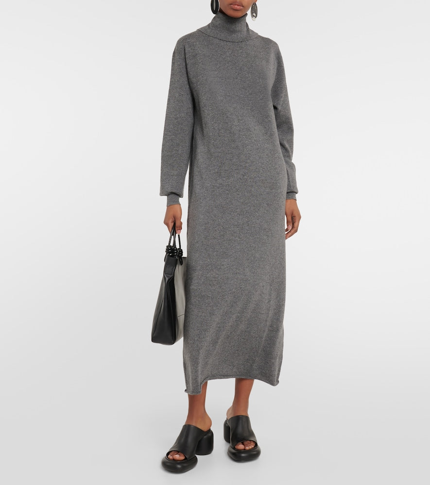 Jil Sander Cashmere turtleneck midi dress