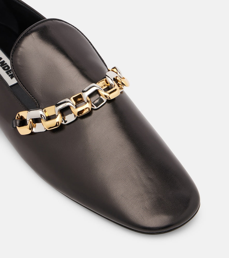Jil Sander Chain-detail leather loafers