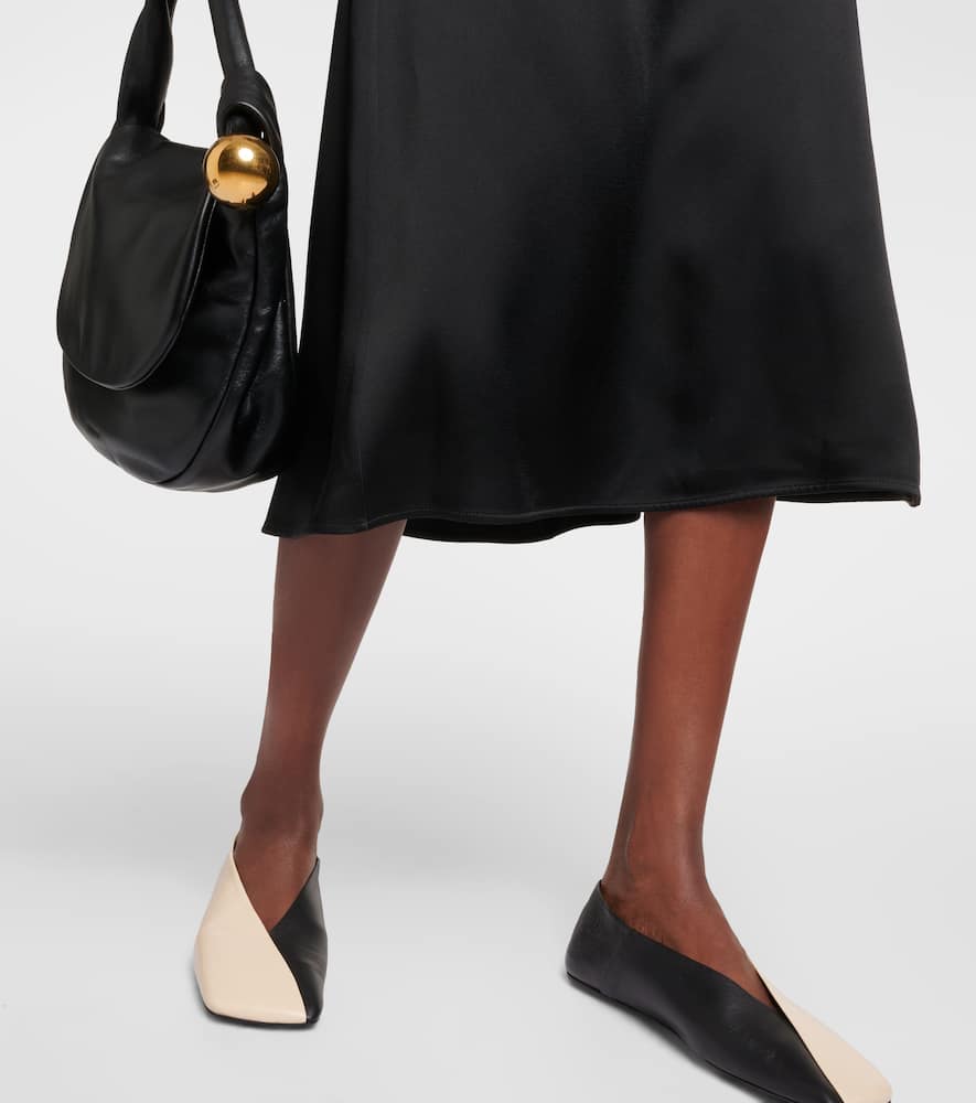 Jil Sander Draped satin midi dress