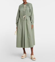 Jil Sander Drawstring cotton poplin midi dress