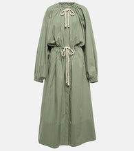 Jil Sander Drawstring cotton poplin midi dress. Jil Sander 抽绳棉质府绸中长连衣裙
