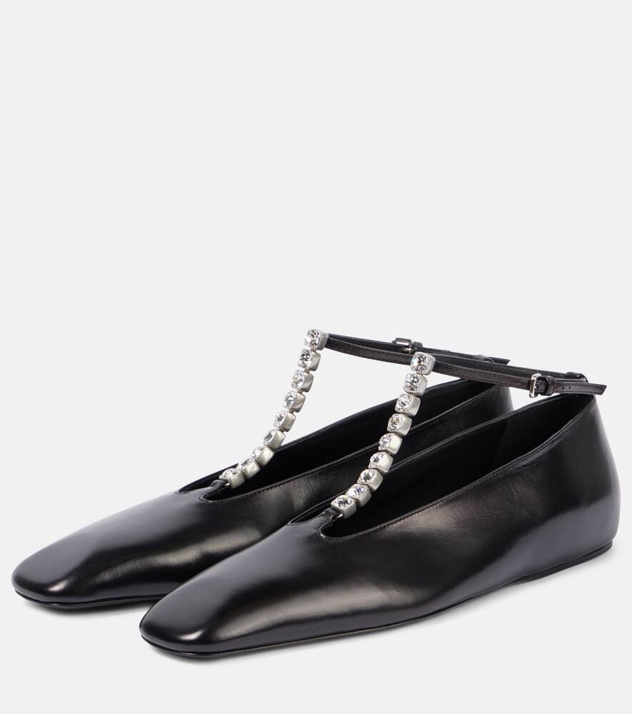 Jil Sander Embellished leather ballet flats