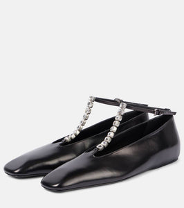 Jil Sander Embellished leather ballet flats