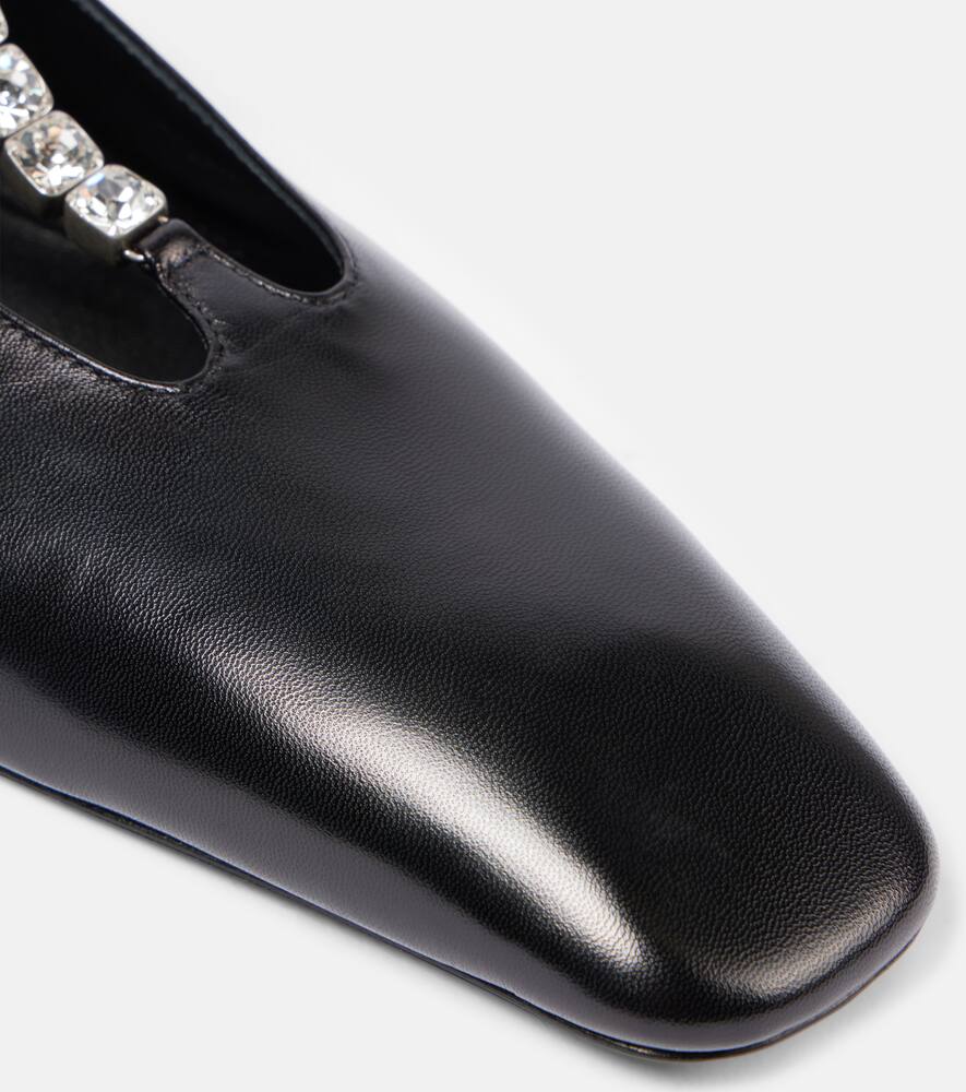 Jil Sander Embellished leather ballet flats