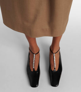 Jil Sander Embellished leather ballet flats