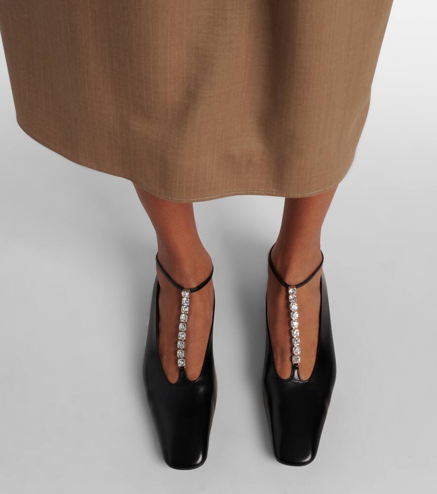 Jil Sander Embellished leather ballet flats