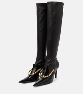 Jil Sander Embellished leather knee-high boots