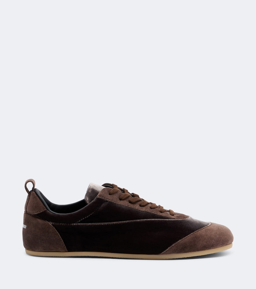 Jil Sander Etage suede-trimmed velvet sneakers