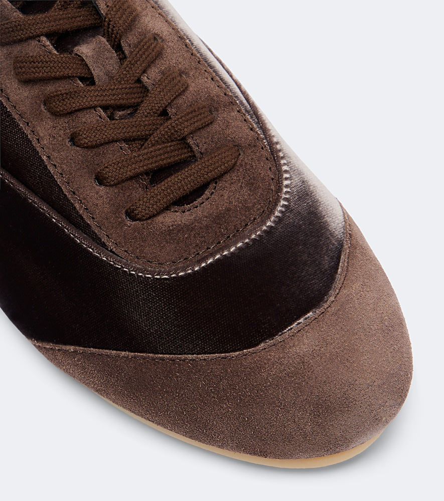 Jil Sander Etage suede-trimmed velvet sneakers