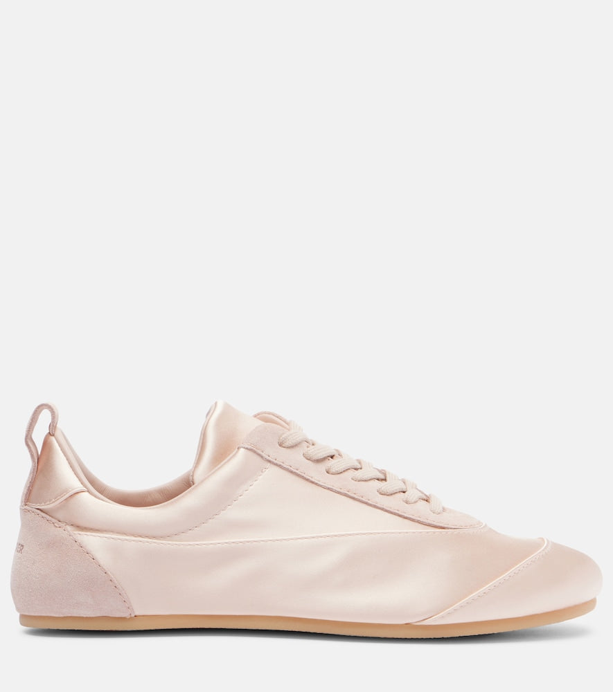 Jil Sander Floor suede-trimmed satin sneakers