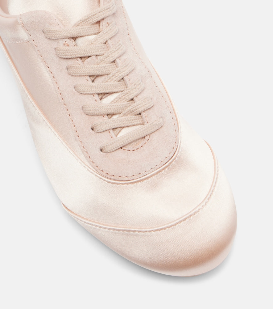 Jil Sander Floor suede-trimmed satin sneakers