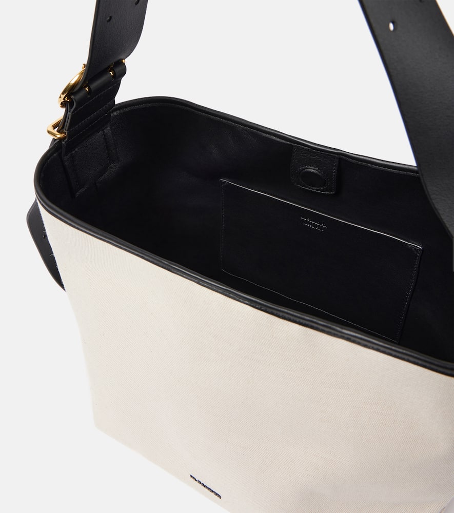 Jil Sander Folded Medium leather-trimmed tote bag