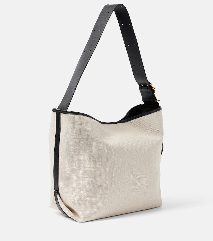 Jil Sander Folded Medium leather-trimmed tote bag