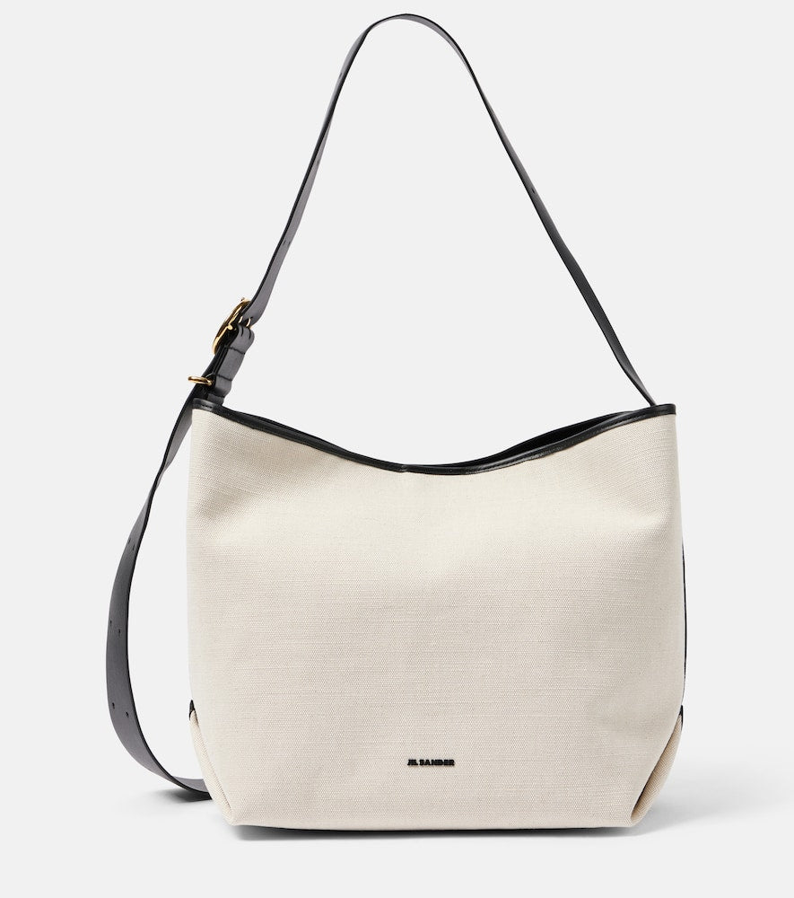 Jil Sander Folded Medium leather-trimmed tote bag