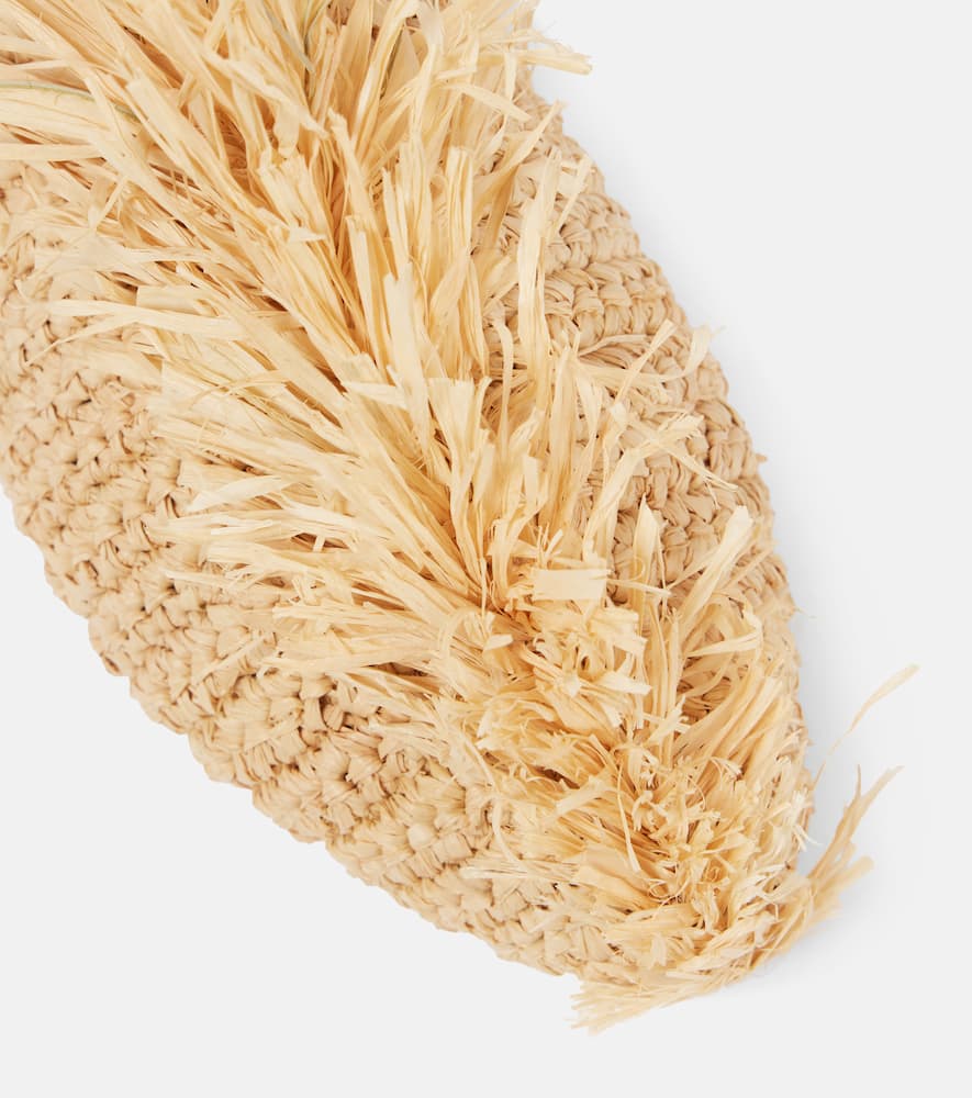 Jil Sander Fringed raffia mules