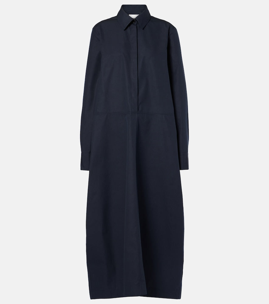 Jil Sander Gathered cotton poplin shirt dress. Jil Sander 褶皱棉府绸衬衫裙