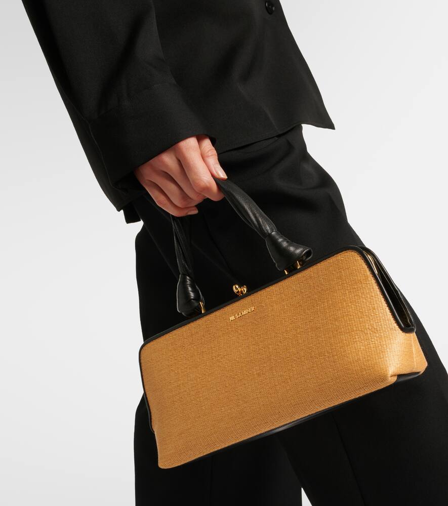 Jil Sander Goji Small raffia-effect tote bag