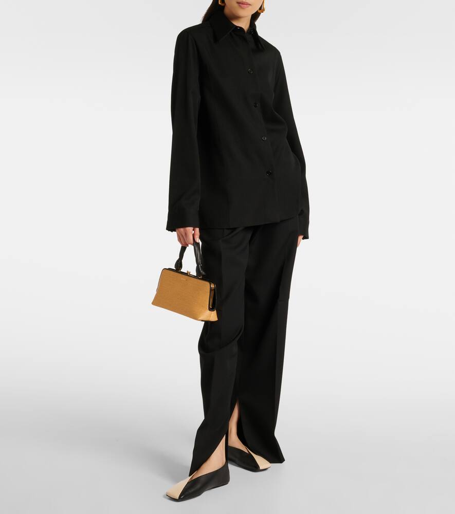 Jil Sander Goji Small raffia-effect tote bag
