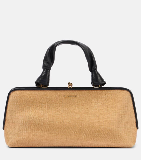 Jil Sander Goji Small raffia-effect tote bag