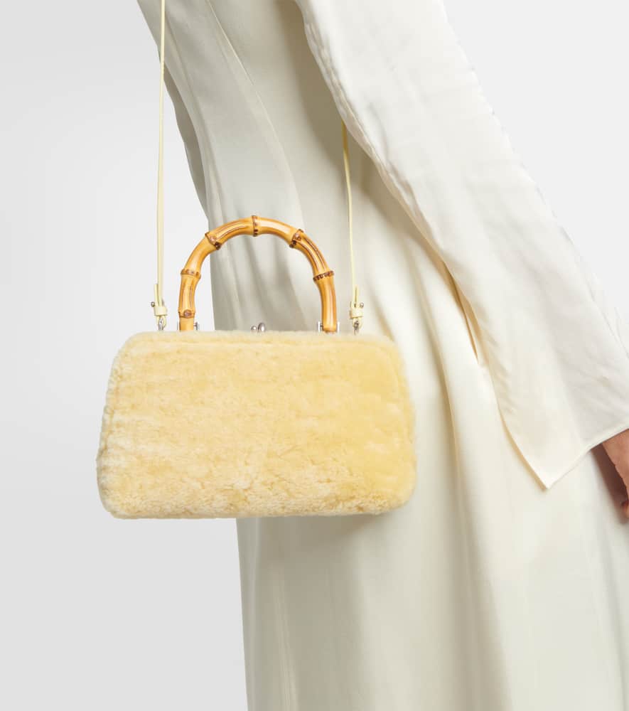 Jil Sander Goji Small shearling tote bag
