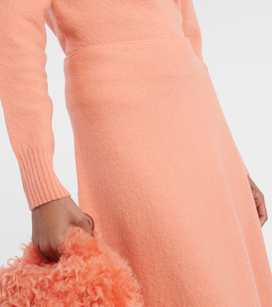 Jil Sander High-rise asymmetric wool midi skirt