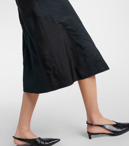 Jil Sander Lace-trimmed cotton-blend midi dress