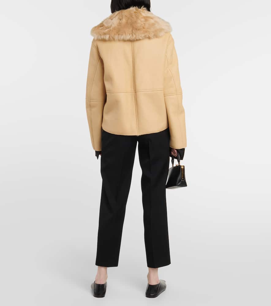 Jil Sander Leather and shearling jacket