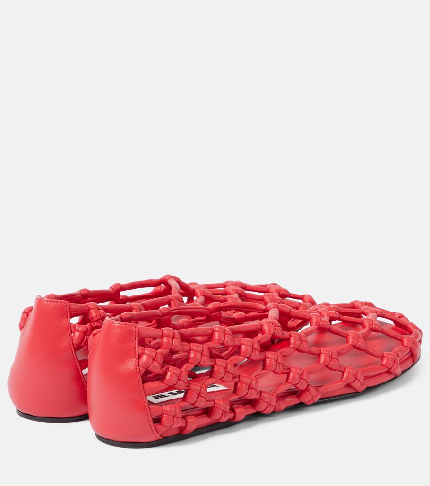 Jil Sander Leather mesh flats