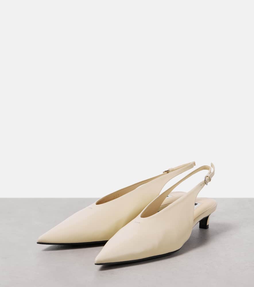 Jil Sander Leather slingback pumps