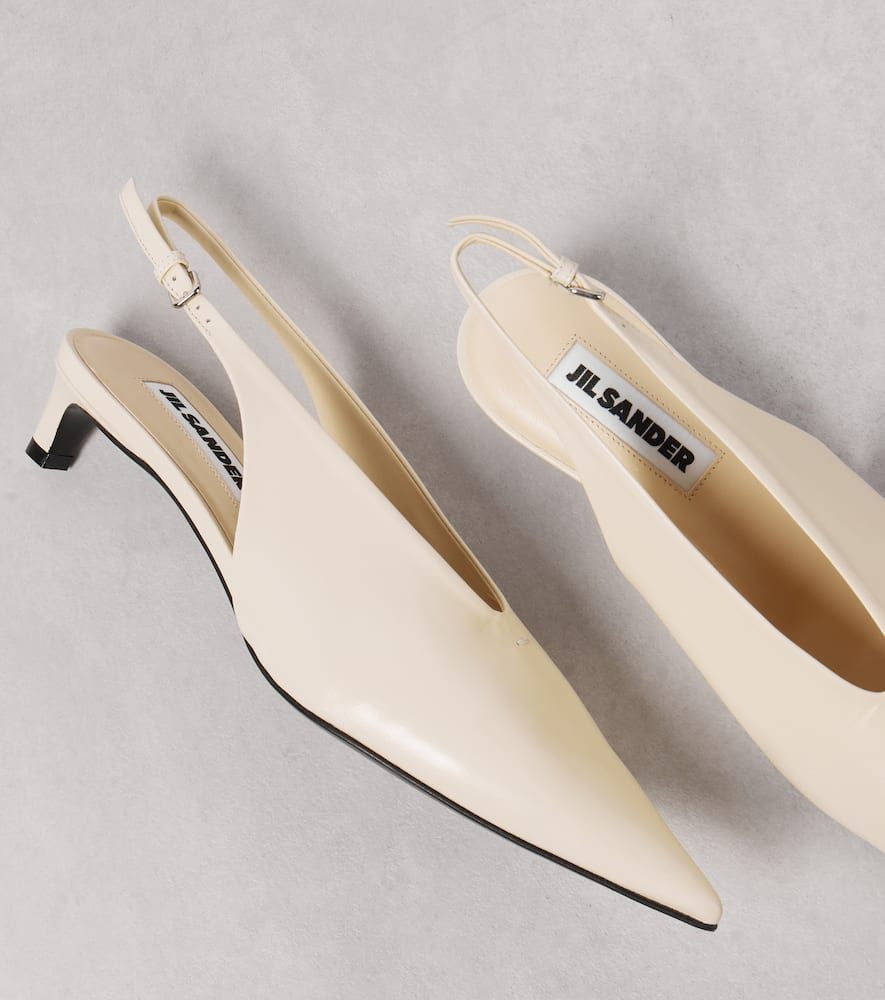 Jil Sander Leather slingback pumps