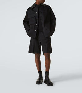 Jil Sander Leather-trimmed denim jacket