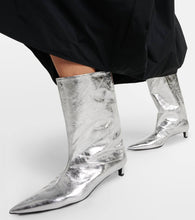 Jil Sander Metallic leather ankle boots