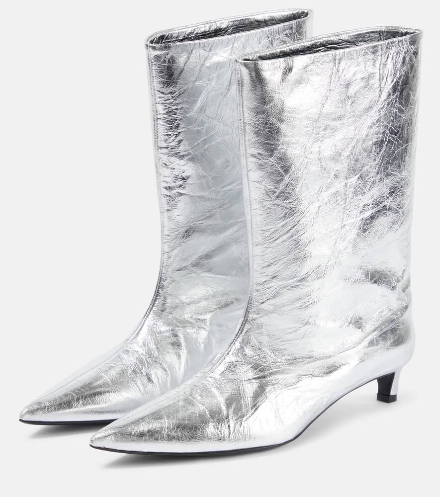 Jil Sander Metallic leather ankle boots
