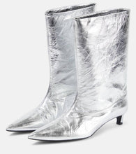 Jil Sander Metallic leather ankle boots