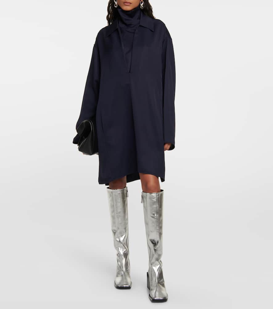 Jil Sander Metallic leather knee-high boots
