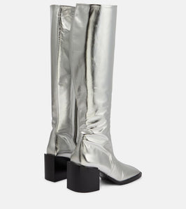 Jil Sander Metallic leather knee-high boots